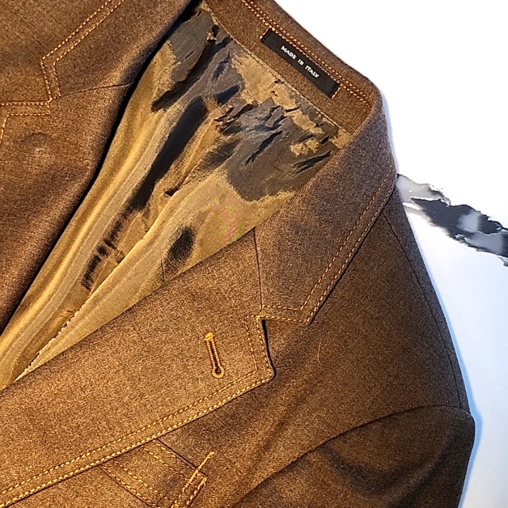 $1395.00 Emporio ARMANI "Green" Line Italian Brown Modern Sport Jacket 40 L / R - Picture 5 of 5